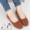 Ablanczoom Ballet Flats Shoes for Women: Dressy Round Toe Bow Knit Flats Comfortable Slip On Dress Shoes for Work Business Wedding(Brown)