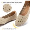 Ablanczoom Ballet Flats Shoes for Women: Round Toe Slip on Summer Comfortable Dress Shoes for Work Casual Wedding(Beige)