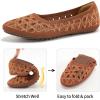Ablanczoom Ballet Flats Shoes for Women: Round Toe Slip on Summer Comfortable Dress Shoes for Work Casual Wedding(Brown)