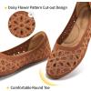 Ablanczoom Ballet Flats Shoes for Women: Round Toe Slip on Summer Comfortable Dress Shoes for Work Casual Wedding(Brown)