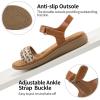 Ablanczoom Flat Sandals for Women Comfortable: Dressy Open Toe Ankle Strap Bohemian Womens Sandal Summer Beach Travel(Brown)