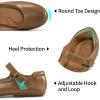 Ablanczoom Mary Jane Flats for Women: Dressy Round Toe Ankle Strap Ballet Flats Comfortable Dress Shoes for Work Office Business(Brown)