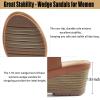 Ablanczoom Wedge Sandals for Women Dressy: Comfortable Elastic Ankle Strap Summer Causal Walking Low Platform Sandal