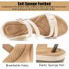 Ablanczoom Wedge Sandals for Women Dressy: Comfortable Elastic Ankle Strap Summer Causal Walking Low Platform Sandal(Apricot)