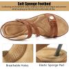 Ablanczoom Wedge Sandals for Women Dressy: Comfortable Elastic Ankle Strap Summer Causal Walking Low Platform Sandal(Brown)