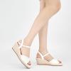 Ablanczoom Wedge Sandals for Women Espadrilles: Dressy Platform Open Toe Ankle Strap Summer Wedges Heels for Casual Vacation Travel Work(White)
