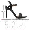 Ablanczoom Womens High Heels for Wedding: Ankle Strap Stilettos Open Toe Heeled Dressy Sexy Sandals Party Prom(Black)