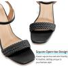 Ablanczoom Womens High Heels for Wedding: Ankle Strap Stilettos Open Toe Heeled Dressy Sexy Sandals Party Prom(Black)