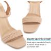 Ablanczoom Womens High Heels for Wedding: Ankle Strap Stilettos Open Toe Heeled Dressy Sexy Sandals Party Prom(Nude)