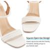 Ablanczoom Womens High Heels for Wedding: Ankle Strap Stilettos Open Toe Heeled Dressy Sexy Sandals Party Prom(White)