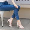 Ablanczoom Womens High Heels for Wedding: Ankle Strap Stilettos Open Toe Heeled Dressy Sexy Sandals Party Prom(White)