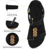 Ablanczoom Womens Sandals Flat Shoes: Comfortable Dressy Ankle Strap Bohemian Summer Sandals for Casual Beach Walking(Black)