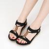 Ablanczoom Womens Sandals Flat Shoes: Comfortable Dressy Ankle Strap Bohemian Summer Sandals for Casual Beach Walking(Black)