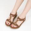 Ablanczoom Womens Sandals Flat Shoes: Comfortable Dressy Ankle Strap Bohemian Summer Sandals for Casual Beach Walking(Brown)