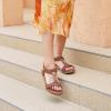 Ablanczoom Womens Sandals Flat Shoes: Comfortable Dressy Ankle Strap Bohemian Summer Sandals for Casual Beach Walking(Brown)
