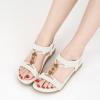 Ablanczoom Womens Sandals Flat Shoes: Comfortable Dressy Ankle Strap Bohemian Summer Sandals for Casual Beach Walking(White)