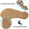Ablanczoom Womens Sandals Flats Shoes: Comfortable Bohemian Beaded Dressy Summer Flat Casual Ankle Strap Elastic Slip on Beach Sandal(Black)