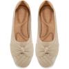 Ablanczoom Ballet Flats Shoes for Women: Dressy Round Toe Bow Knit Flats Comfortable Slip On Dress Shoes for Work Business Wedding(Beige)