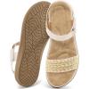 Ablanczoom Flat Sandals for Women Comfortable: Dressy Open Toe Ankle Strap Bohemian Womens Sandal Summer Beach Travel(Beige)