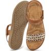 Ablanczoom Flat Sandals for Women Comfortable: Dressy Open Toe Ankle Strap Bohemian Womens Sandal Summer Beach Travel(Brown)
