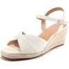 Ablanczoom Wedge Sandals for Women Espadrilles: Dressy Platform Open Toe Ankle Strap Summer Wedges Heels for Casual Vacation Travel Work(White)