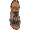 Ablanczoom Womens Sandals Flat Shoes: Comfortable Ankle Strap Dressy Rhinestone Casual Bohemian Summer Sandal for Beach Walking Vacation(Black)