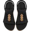 Ablanczoom Womens Sandals Flat Shoes: Comfortable Dressy Ankle Strap Bohemian Summer Sandals for Casual Beach Walking(Black)