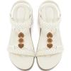 Ablanczoom Womens Sandals Flat Shoes: Comfortable Dressy Ankle Strap Bohemian Summer Sandals for Casual Beach Walking(White)