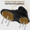 Ablanczoom Steel Toe Boots for Men: Safety Work Shoes Non-Slip Puncture Proof Comfortable for Industrial Construction(Black)