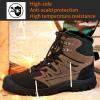 Ablanczoom Steel Toe Boots for Men: Safety Work Shoes Non-Slip Puncture Proof Comfortable for Industrial Construction(Brown)