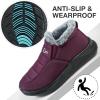Ablanczoom Winter Snow Boots for Women – Waterproof Slip Resistant Outdoor Booties Comfortable Warm Fur Lined Slip On Womens Boot(Wine Red)