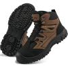 Ablanczoom Steel Toe Boots for Men: Safety Work Shoes Non-Slip Puncture Proof Comfortable for Industrial Construction(Brown)
