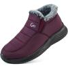 Ablanczoom Winter Snow Boots for Women – Waterproof Slip Resistant Outdoor Booties Comfortable Warm Fur Lined Slip On Womens Boot(Wine Red)