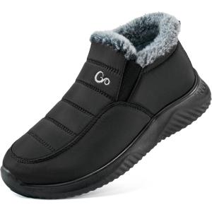 Ablanczoom Winter Snow Boots for Women – Waterproof Slip Resistant Outdoor Booties Comfortable Warm Fur Lined Slip On Womens Boot(Black)
