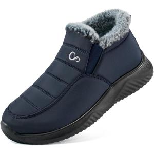 Ablanczoom Winter Snow Boots for Women – Waterproof Slip Resistant Outdoor Booties Comfortable Warm Fur Lined Slip On Womens Boot(Blue)