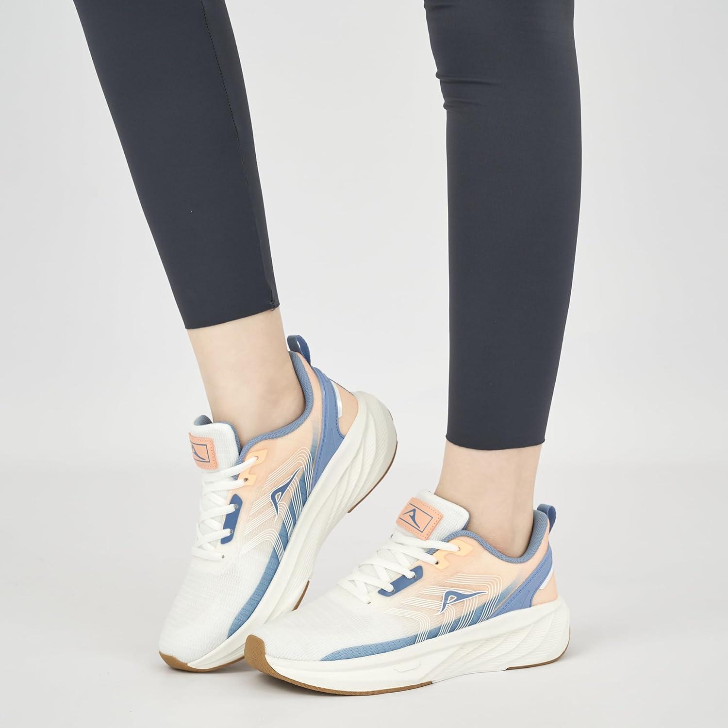 imageAblanczoom Tennis Shoes Womens Sneakers Non Slip Lightweight Slip On Walking Running Shoes for Gym Work AthleticOrangeBlueWhite