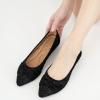 Ablanczoom Dress Shoes for Womens Flats: Dressy Comfortable Pointed Toe Bow Lace Mesh Ballet Flat Wedding Bridal Shoe for Women(Black)