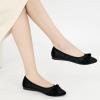 Ablanczoom Dress Shoes for Womens Flats: Dressy Comfortable Pointed Toe Bow Lace Mesh Ballet Flat Wedding Bridal Shoe for Women(Black)