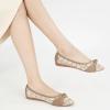 Ablanczoom Dress Shoes for Womens Flats: Dressy Comfortable Pointed Toe Bow Lace Mesh Ballet Flat Wedding Bridal Shoe for Women(Brown)