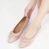 Ablanczoom Dress Shoes for Womens Flats: Dressy Comfortable Pointed Toe Bow Lace Mesh Ballet Flat Wedding Bridal Shoe for Women(Pink)