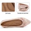 Ablanczoom Dress Shoes for Womens Flats: Dressy Comfortable Pointed Toe Bow Lace Mesh Ballet Flat Wedding Bridal Shoe for Women(Pink)