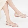 Ablanczoom Dress Shoes for Womens Flats: Dressy Comfortable Pointed Toe Bow Lace Mesh Ballet Flat Wedding Bridal Shoe for Women(Pink)