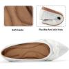 Ablanczoom Dress Shoes for Womens Flats: Dressy Comfortable Pointed Toe Bow Lace Mesh Ballet Flat Wedding Bridal Shoe for Women(White)