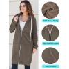 Ablanczoom Hoodies for Women Fashion Sweatshirts: Comfortable Full Zip Up Hoodie Womens Long Fleece Sweatshirt with Pockets(Coffee Grey)