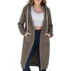 Ablanczoom Hoodies for Women Fashion Sweatshirts: Comfortable Full Zip Up Hoodie Womens Long Fleece Sweatshirt with Pockets(Coffee Grey)