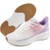 Ablanczoom Tennis Shoes Womens Sneakers: Non Slip Lightweight Slip On Walking Running Shoes for Gym Work Athletic(Purple/Pink/White)