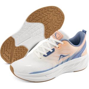 Ablanczoom Tennis Shoes Womens Sneakers: Non Slip Lightweight Slip On Walking Running Shoes for Gym Work Athletic(Orange/Blue/White)