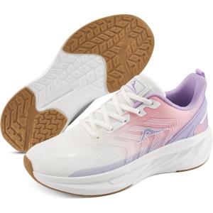 Ablanczoom Tennis Shoes Womens Sneakers: Non Slip Lightweight Slip On Walking Running Shoes for Gym Work Athletic(Purple/Pink/White)