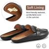 Ablanczoom Mules for Women Flat Shoes: Comfortable Slip on Flats for Womens Mule Metal Chain Backless Loafers Business Casual Shoe(Black)