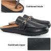 Ablanczoom Mules for Women Flat Shoes: Comfortable Slip on Flats for Womens Mule Metal Chain Backless Loafers Business Casual Shoe(Black)